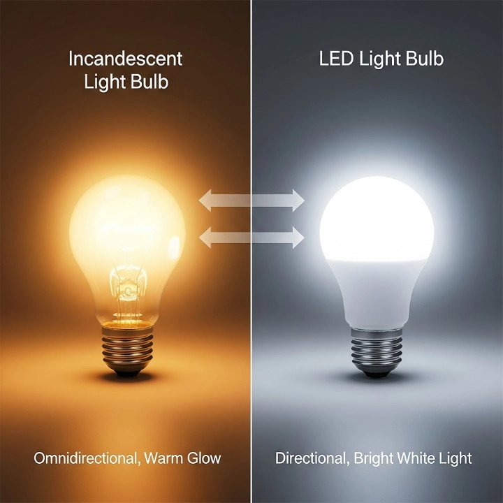 Incandescent bulbs vs LED lights