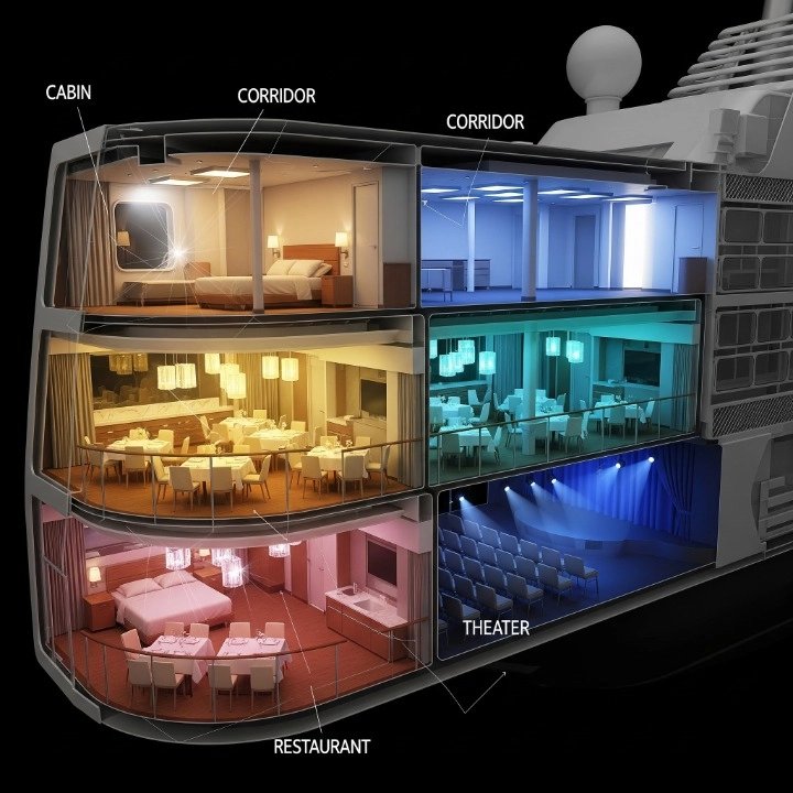 LED Cabin light-3D schematic