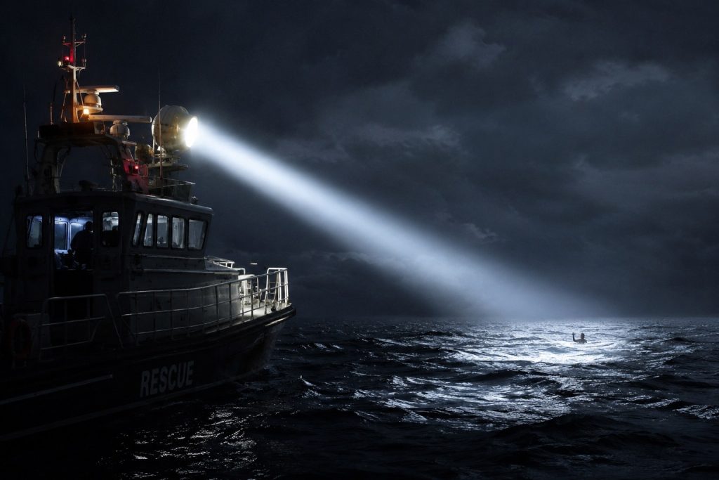 Marine Searchlights During Rescue