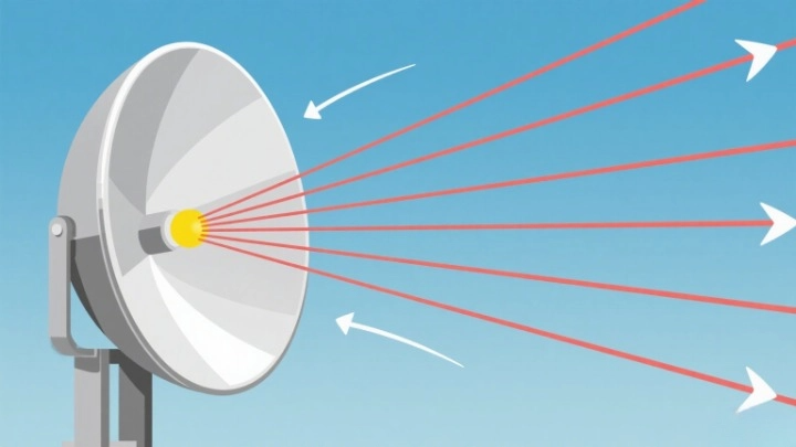 Marine searchlight - demonstrating the optical reflection process