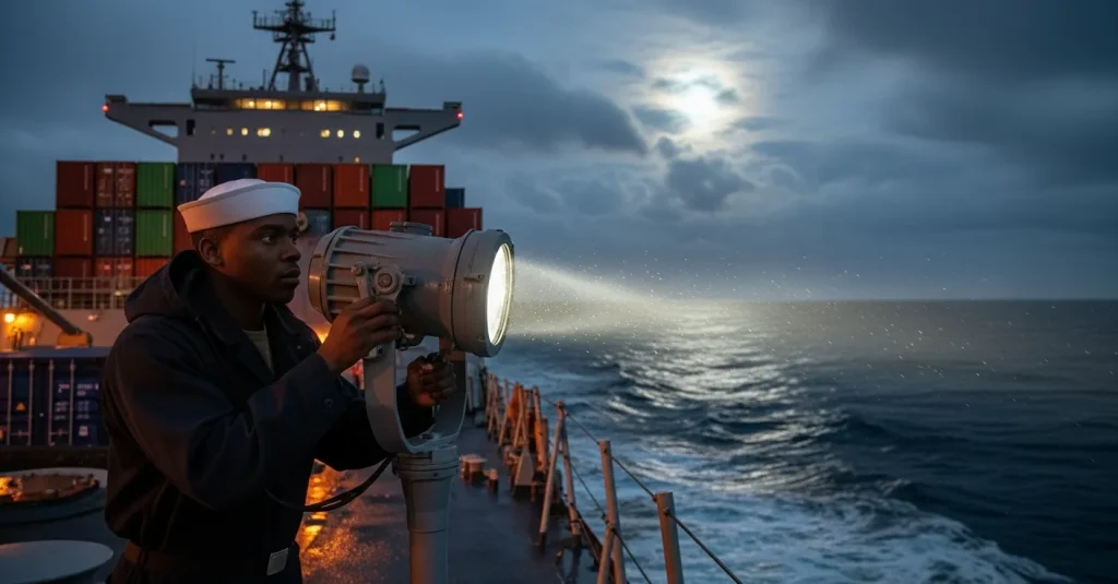 Using a marine searchlight