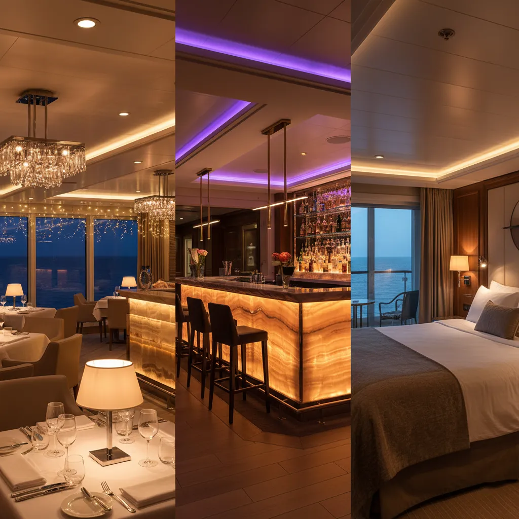 Cruise ship interior lighting decoratio