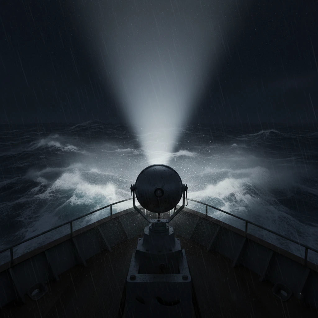 Durable marine searchlight with corrosion resistance and waterproof design on container ships