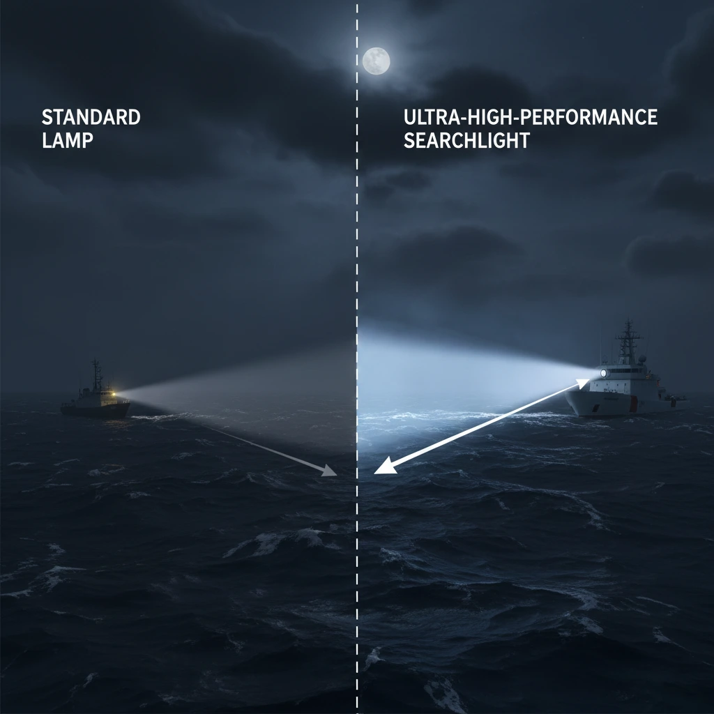 Ordinary Searchlights vs Ultra-High-Performance Marine Searchlight