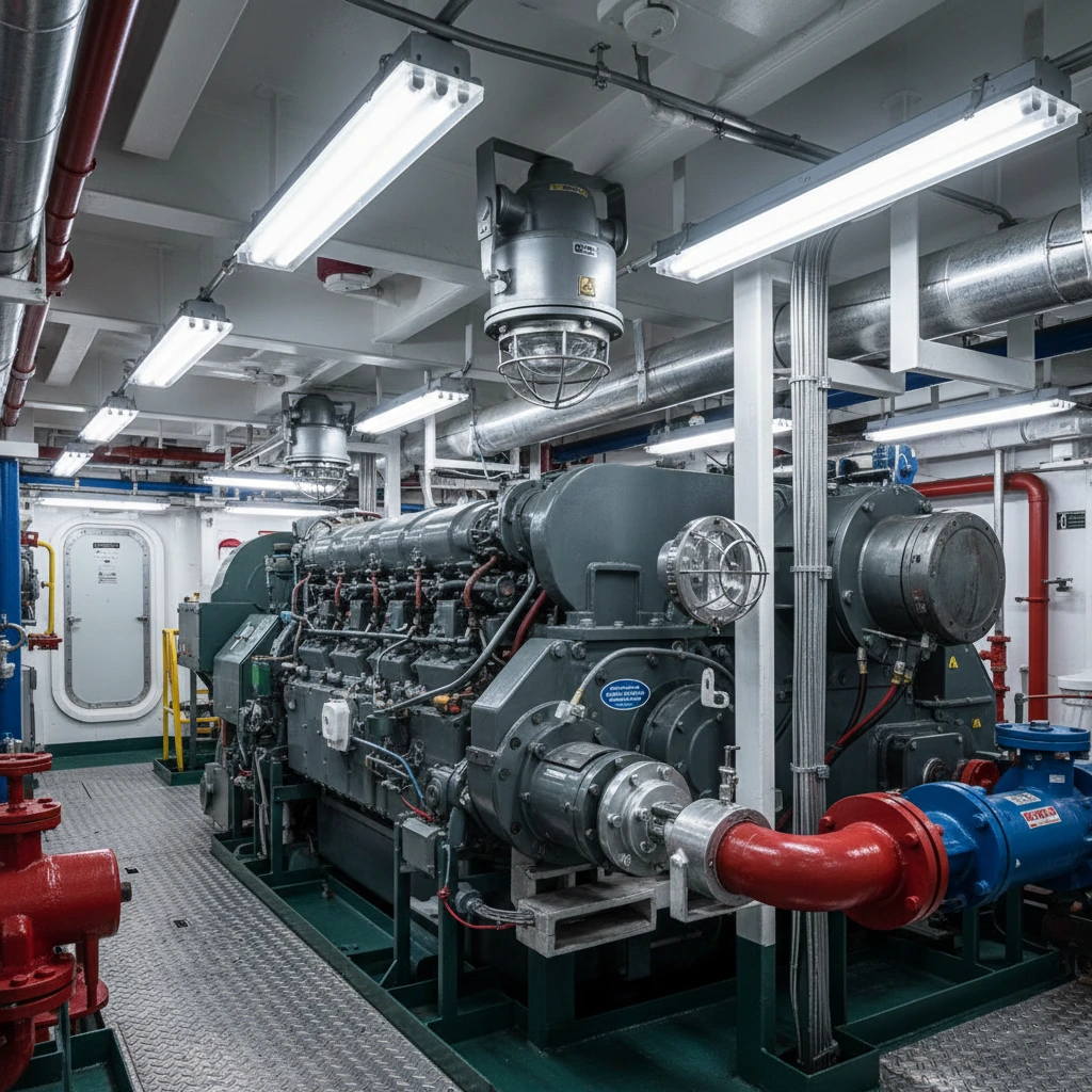 Durable boat LED lights installed in marine environment for stable general illumination