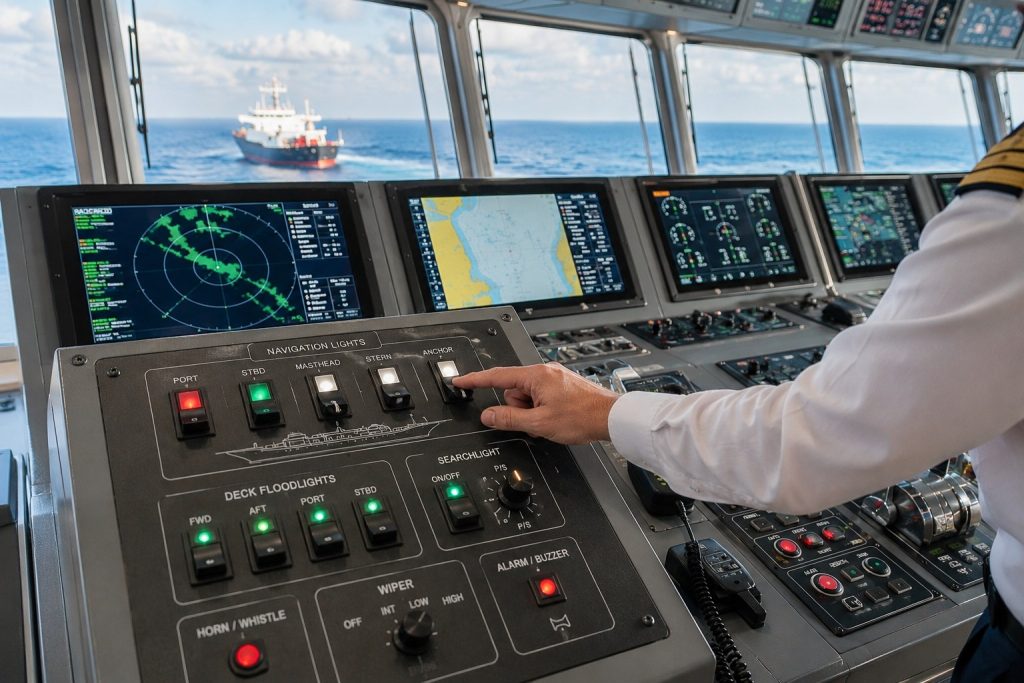 correct installation location of marine switches on commercial ship bridge control panel