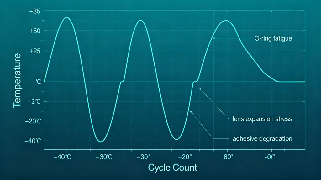 thermal cycling test curve for marine searchlight structural fatigue validation