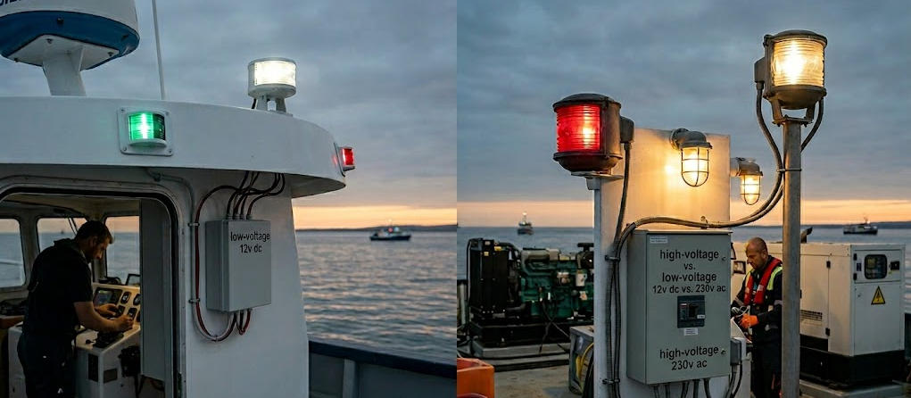 Low-Voltage vs. High-Voltage Navigation Lights