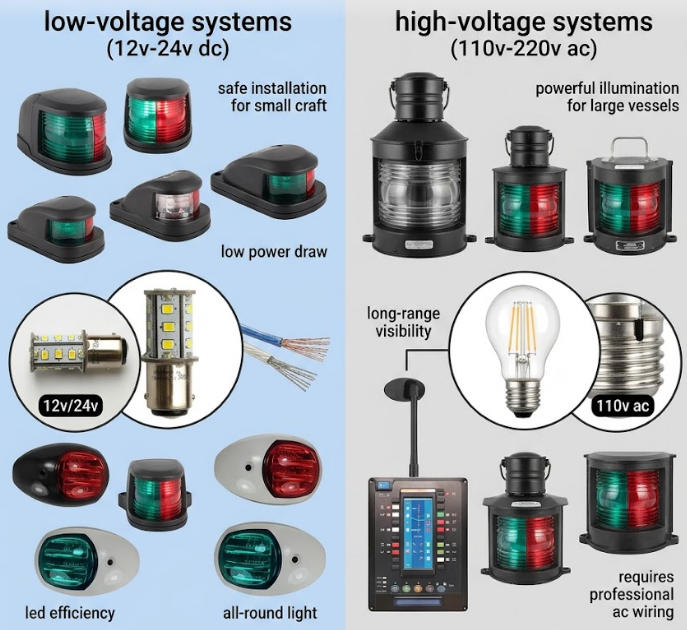 Low-Voltage vs. High-Voltage Navigation Lights