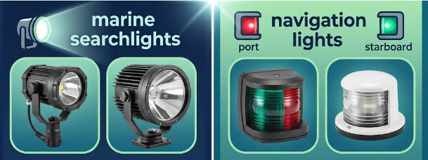 Marine Searchlights vs. Navigation Lights