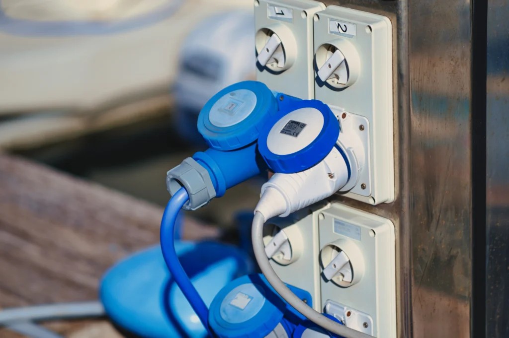 waterproof switch socket installed on commercial vessel deck