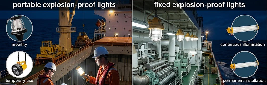 Portable vs. Fixed Explosion-proof Lights in Marine Environments