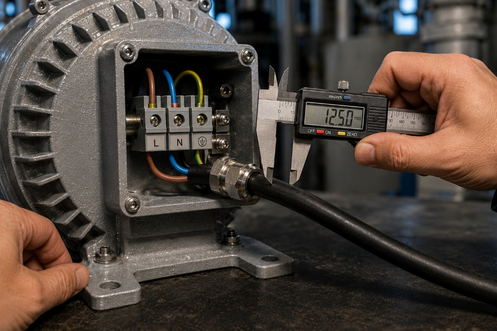 Measuring cable outer diameter for marine lighting replacement