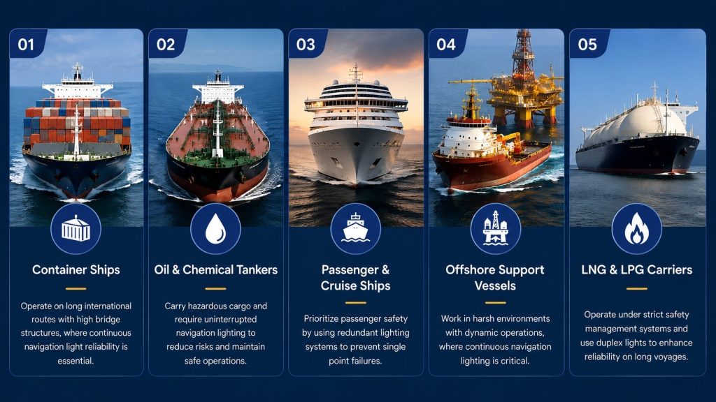 commercial vessels using duplex navigation lights