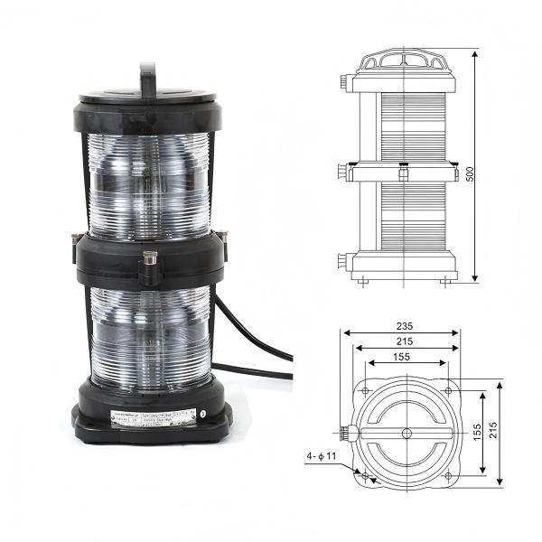 duplex navigation light with primary and secondary light sources